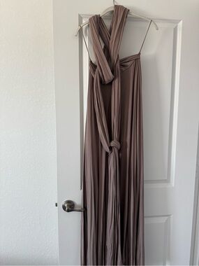 Lulu's Mauve-Taupe Convertible Maxi Dress